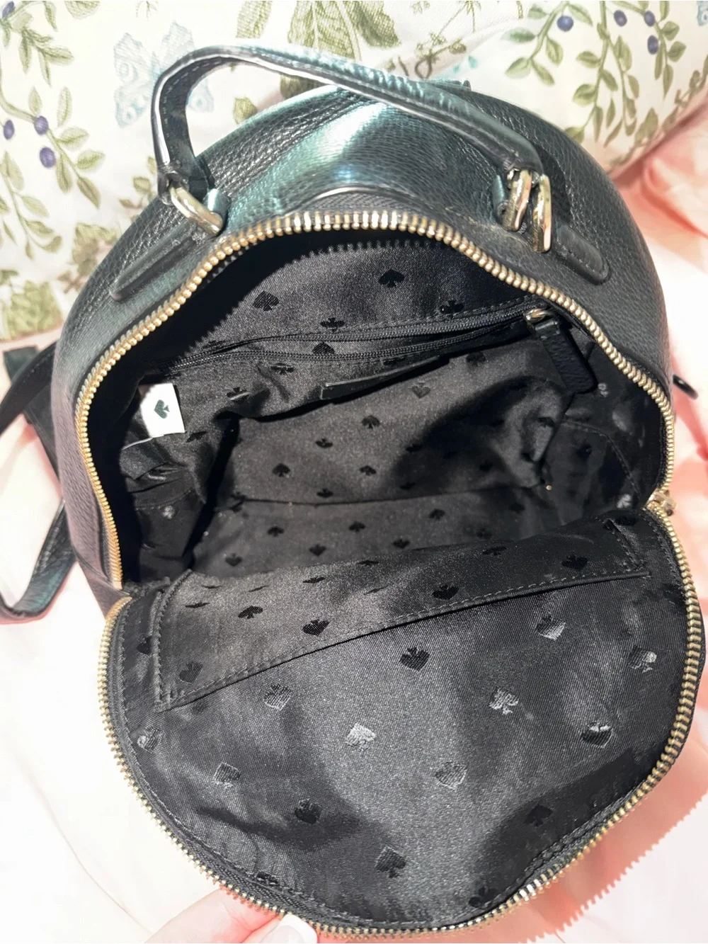 kate spade Black Leather Mini Backpack with Gold Hardware